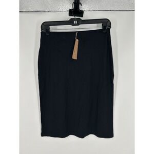 Skims‎ Fits Everybody Skirt Knee Length Onyx Black Pencil Stretchy Solid XS